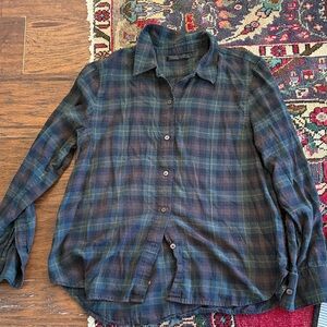 Jenni Kaye Plaid Buttondown Shirt